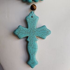 Turquoise Cross Pendant Necklace
